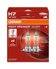 SET 2 BECURI 12V H7 55 W NIGHT BREAKER SILVER +100% OSRAM
