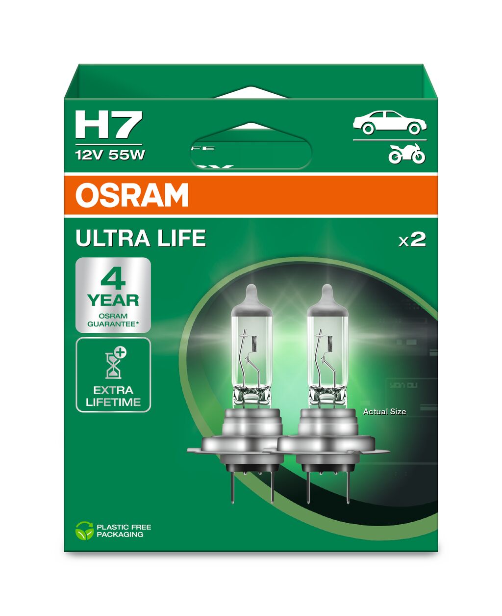 SET 2 BECURI 12V H7 55 W ULTRA LIFE OSRAM