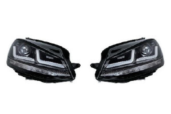 SET 2 FARURI LED PENTRU VW GOLF VII (2012-2016) NEGRU LEDriving XENON / POZITIE HALOGEN LEDHL104-BK OSRAM