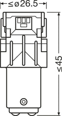 SET 2 BECURI AUXILIARE CU LED 12V (P21/5W) RED BLI OSRAM