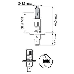 SET 2 BECURI FAR H1/W5W P14.5S 55W 12V WHITE VISION ULTRA PHILIPS
