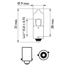 SET 2 BECURI 12V H6W BAX9S (blister) VISION PHILIPS