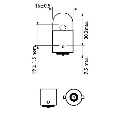 SET 2 BECURI AUXILIARE R10W 12V (blister) VISION PHILIPS