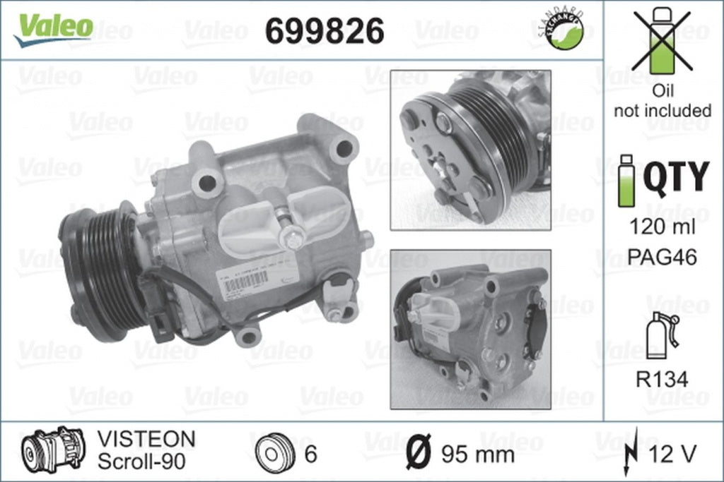 Compresor clima FORD KA RB VALEO 699826