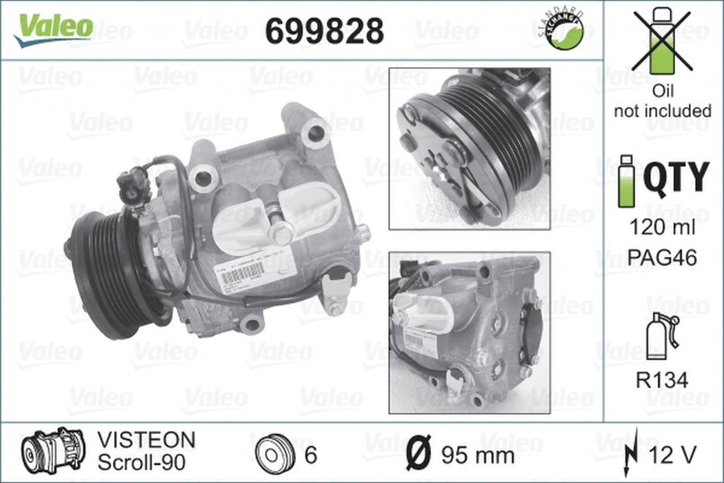 Compresor clima FORD MONDEO III B5Y VALEO 699828