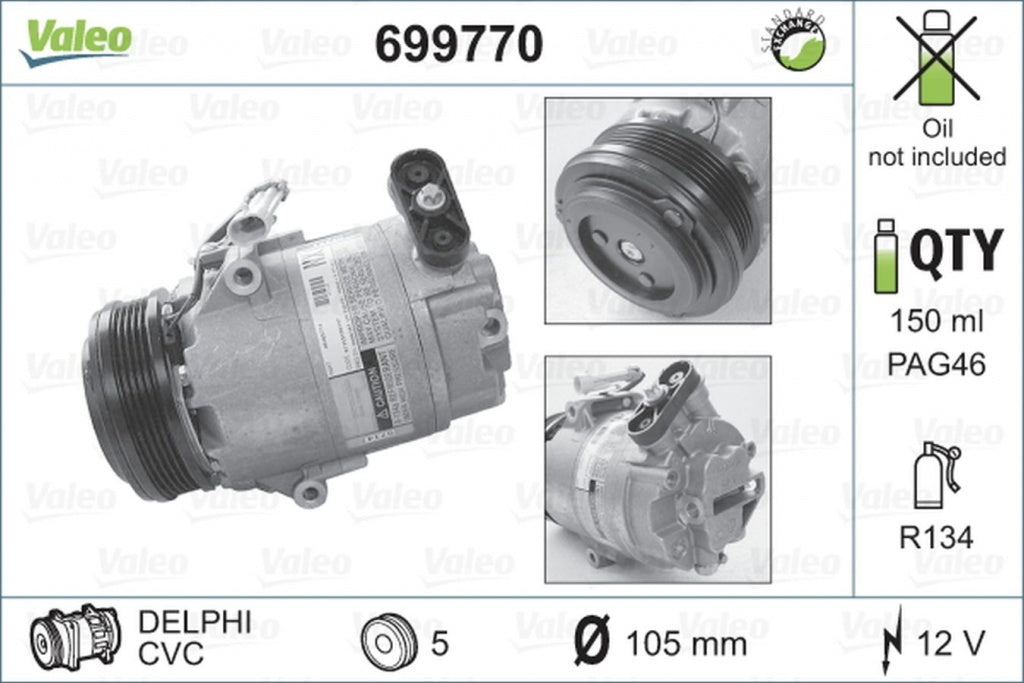 Compresor clima OPEL ASTRA G combi F35 VALEO 699770