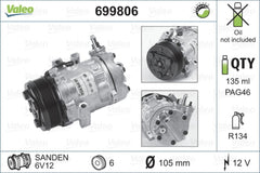 Compresor clima OPEL ASTRA G combi F35 VALEO 699806