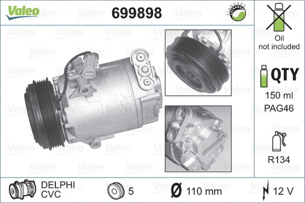 Compresor clima OPEL ASTRA G hatchback F48 F08 VALEO 699898