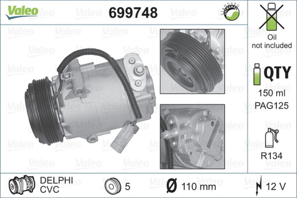 Compresor clima OPEL ASTRA G limuzina F69 VALEO 699748