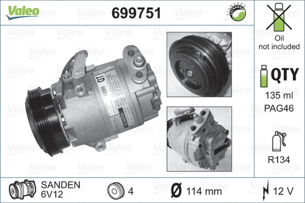 Compresor clima OPEL CORSA D VALEO 699751