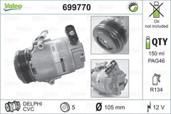 Compresor clima OPEL MERIVA VALEO 699770