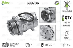 Compresor clima PEUGEOT 406 8B VALEO 699736