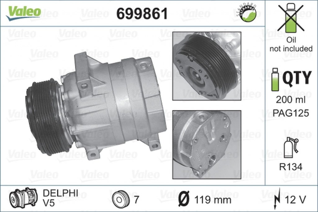 Compresor clima RENAULT MASTER II caroserie FD VALEO 699861
