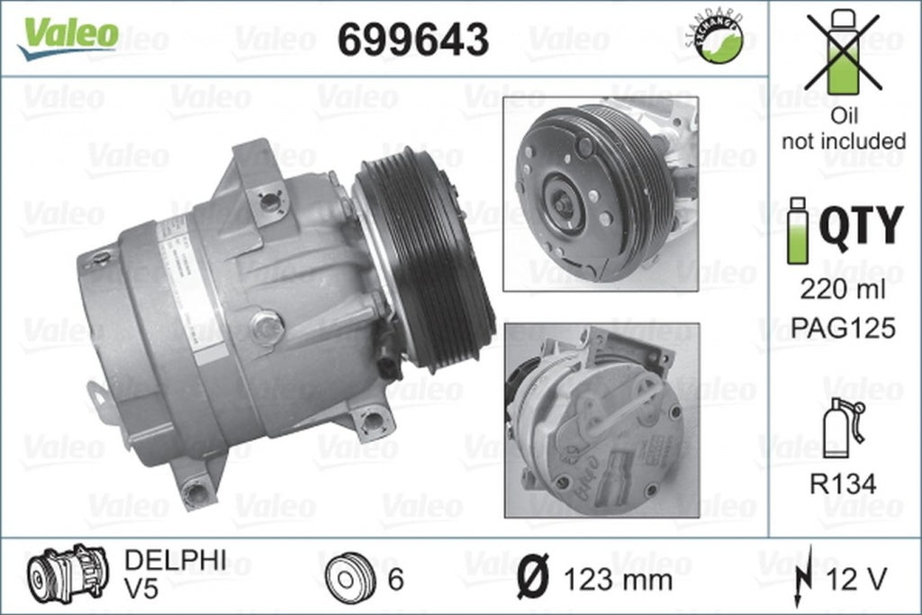 Compresor clima RENAULT MASTER II caroserie FD VALEO 699643