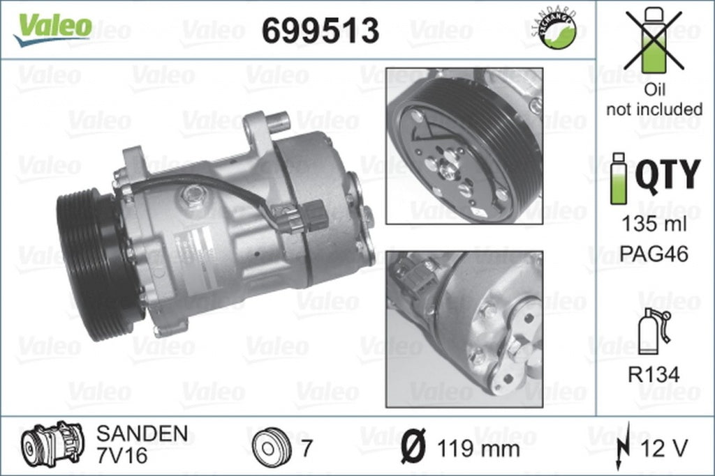 Compresor clima VW CORRADO 53I VALEO 699513