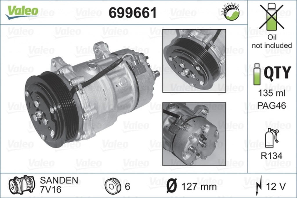 Compresor clima VW TRANSPORTER IV platou sasiu 70XD VALEO 699661
