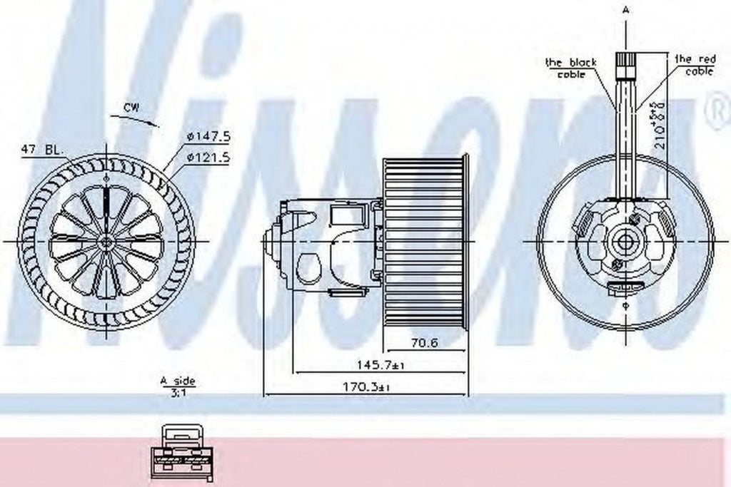 Ventilator habitaclu bord BMW 5 Touring F11 NISSENS 87242