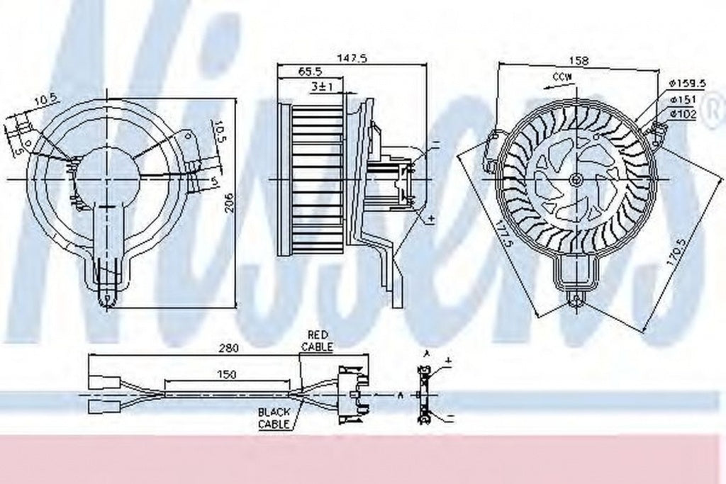 Ventilator habitaclu bord CITROEN ZX N2 NISSENS 87048