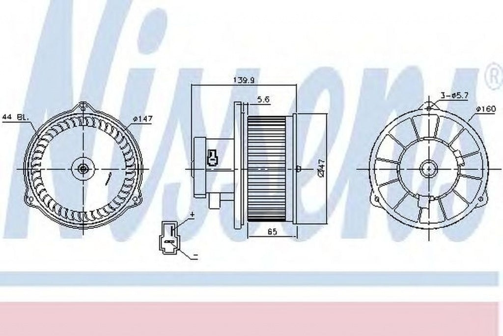 Ventilator habitaclu bord FORD RANGER ER EQ NISSENS 87160