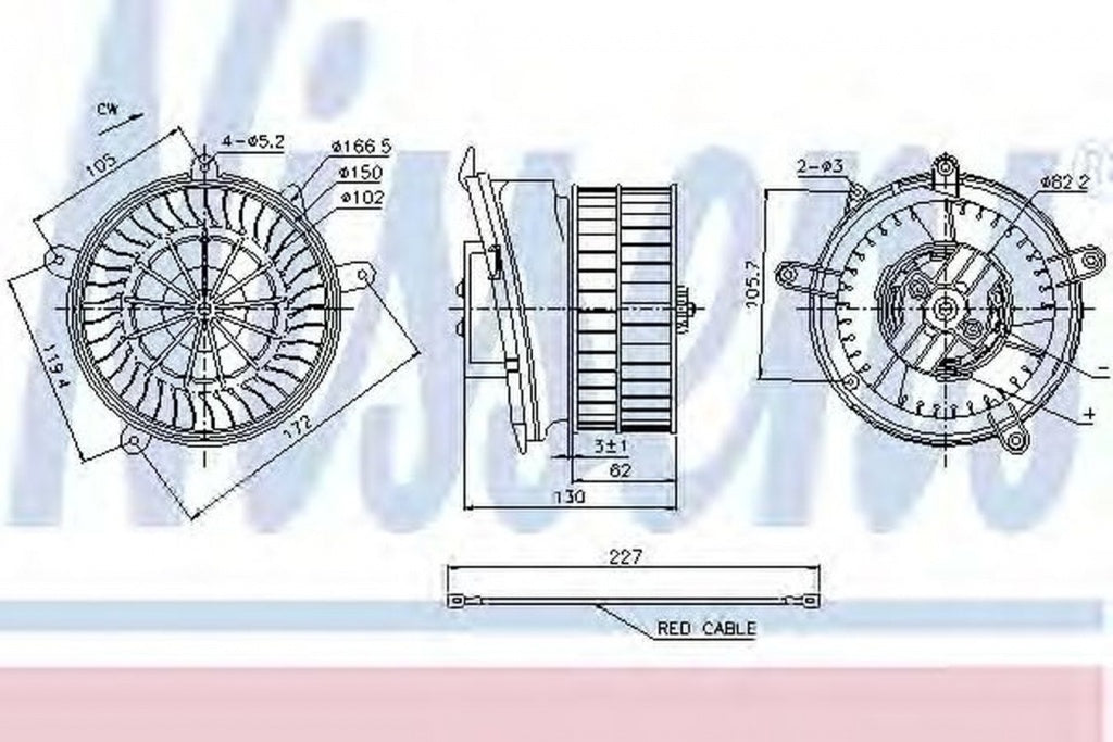 Ventilator habitaclu bord MERCEDES-BENZ CLK C208 NISSENS 87152