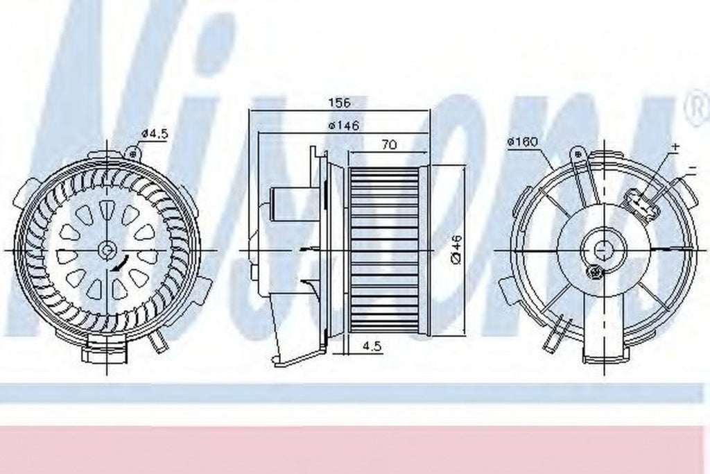 Ventilator habitaclu bord PEUGEOT 206 limuzina NISSENS 87181