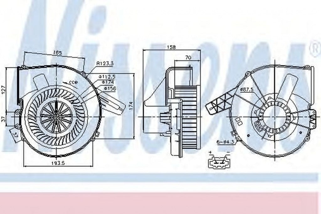 Ventilator habitaclu bord SEAT IBIZA V ST 6J8 6P8 NISSENS 87028
