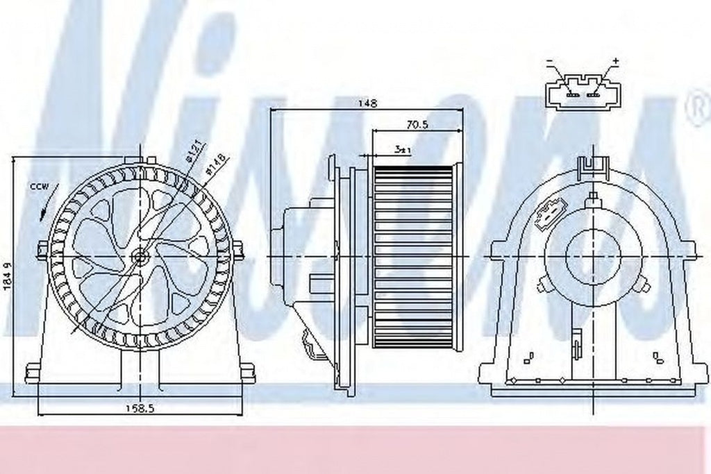 Ventilator habitaclu bord SKODA OCTAVIA 1U2 NISSENS 87022