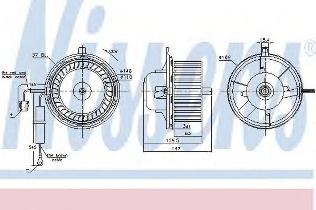 Ventilator habitaclu bord VW GOLF IV Cabriolet 1E7 NISSENS 87404
