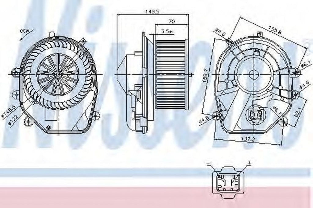 Ventilator habitaclu bord VW PASSAT 3B3 NISSENS 87030